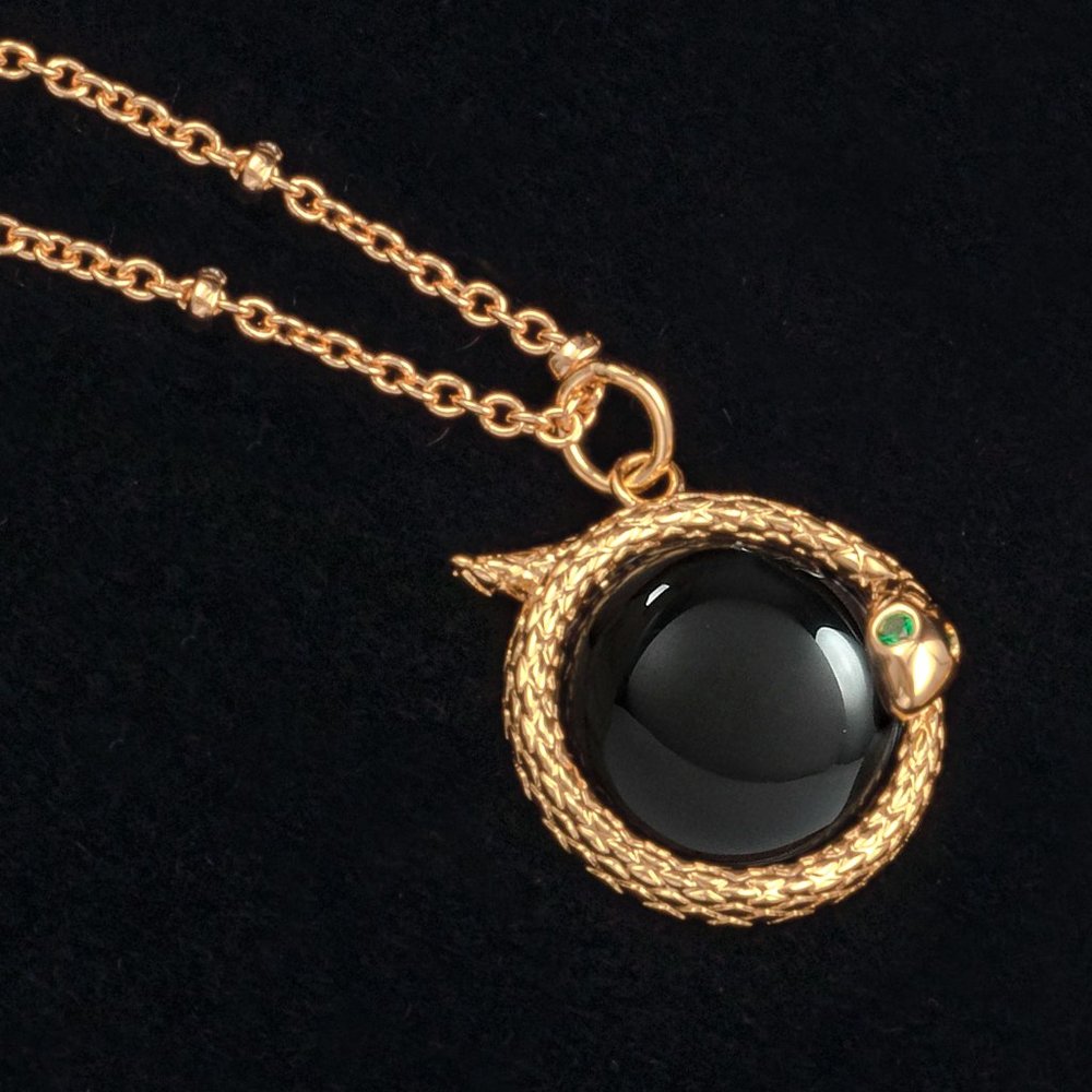 Snake Pendant Necklace, Charmed Aroma Dark Venom Snake Necklace Collection